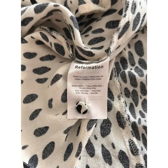 Reformation Alessi Polka Dot Ivory Long Sleeve Midi Dress size 4 - Picture 9 of 10